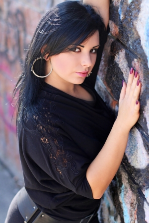 Portrait of the young beautiful womanの写真素材