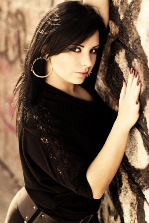 Portrait of the young beautiful womanの写真素材