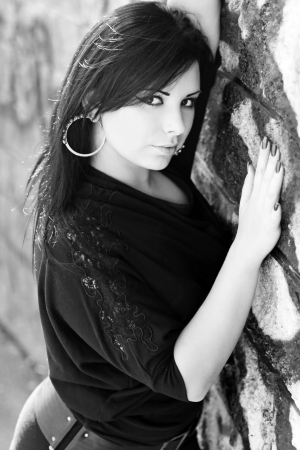 Portrait of the young beautiful womanの写真素材