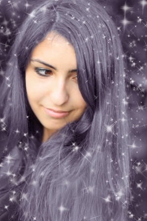 Portrait of the beautiful oriental girlの写真素材