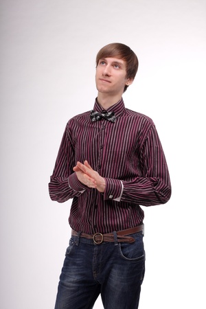 Studio portrait of the young handsome manの写真素材