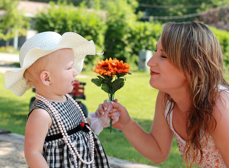 Mom and daughterの写真素材