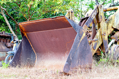 Closeup  front view of bulldozer