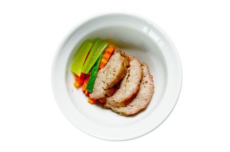 Roast pork and Vegetableの写真素材