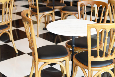 Interior of coffee shop, vintage furniture in coffee shop