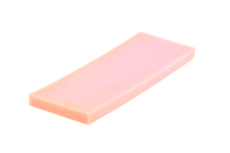 Pink sponges isolated on white background.の写真素材