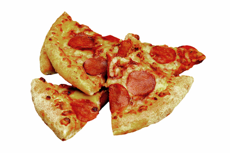 Pizza isolated on white background.の写真素材
