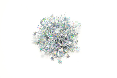 Handmade Christmas decoration tree made of Silver paper.の写真素材