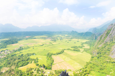 Pha Ngeun mountain view point at Vang Vieng, Laosの写真素材