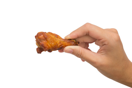Hold a new orlean chicken wing.の写真素材