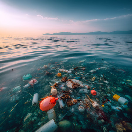 a large dump of rubbish and unrecycled waste in the sea. environmental protection concept.generated by AIの素材