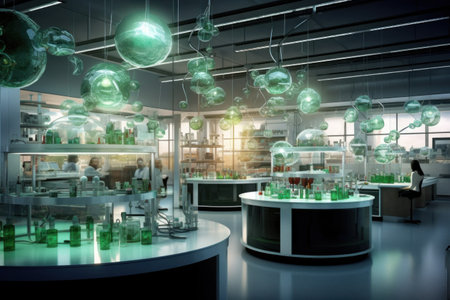 chemical or medical or biology laboratory. science and innovation. analyzes. AI generated. research and development. AI generatedの素材