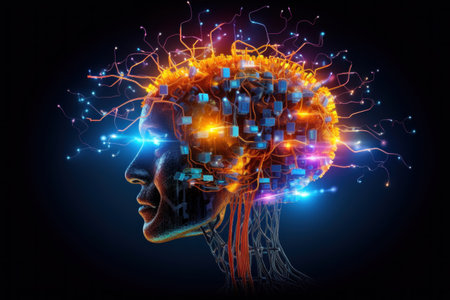 visualization of the human brain.neurocells. processes. medical innovations. generated by aiの素材