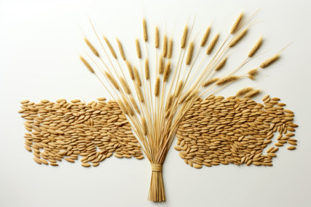 wheat on a white background. rise in prices, production, harvest, generated by ai. high quality photoの素材