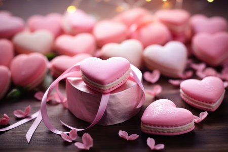 cookies in the shape of a heart. with pink glaze. Valentines Dayの素材