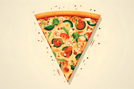 geometric pizza with different shapes.の素材