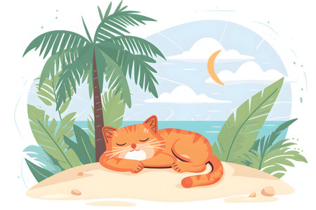 vacation and travel cat.の素材