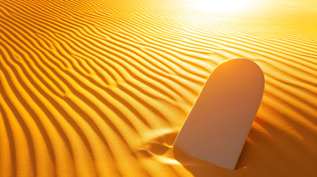 Snowboard lies on warm golden sand under a vibrant sunset, capturing a unique blend of activitiesの素材