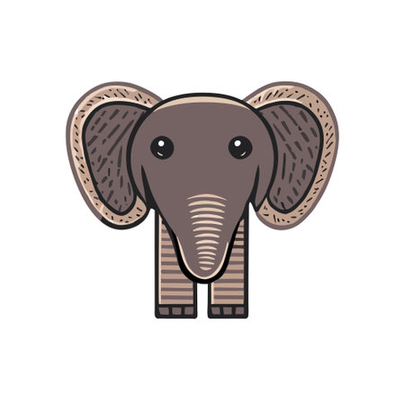 Cute cartoon elephant. Vector illustration isolated on a white background.のイラスト素材