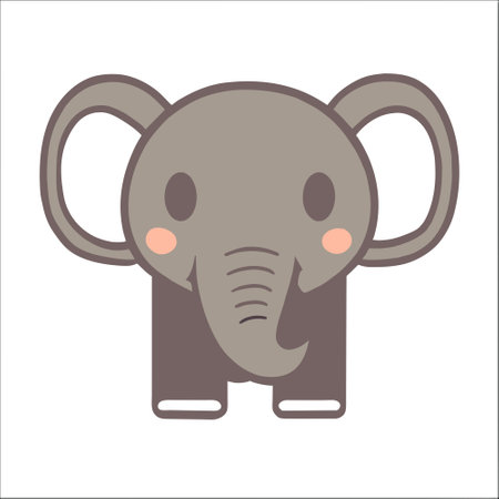 cute elephant cartoon animal flat icon design, vector graphic illustration eps10のイラスト素材