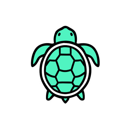 Sea turtle icon. Simple line, outline vector elements of marine life for ui and ux, website or mobile application on white backgroundのイラスト素材
