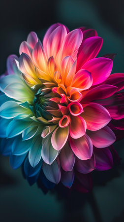 Colorful dahlia flower in the garden,vintage styleの素材