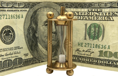 Dollars and hourglass