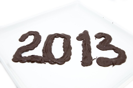 numbers of chocolate two thousand and thirteenの写真素材