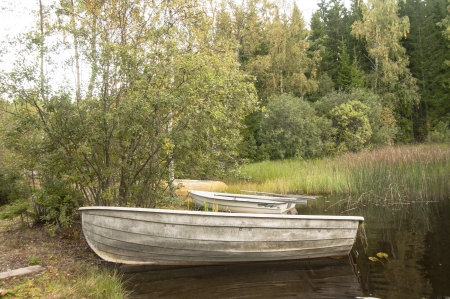 boat on the lakeの写真素材