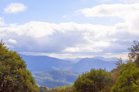 Crimea in Ukraine tops of the mountains against the skyの写真素材