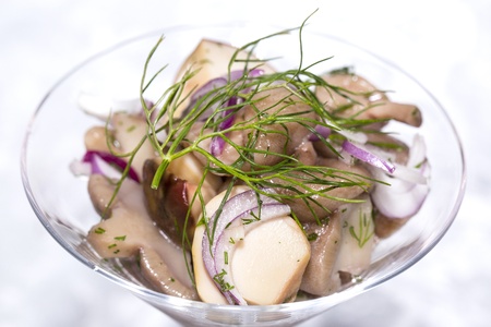 salad of pickled mushrooms