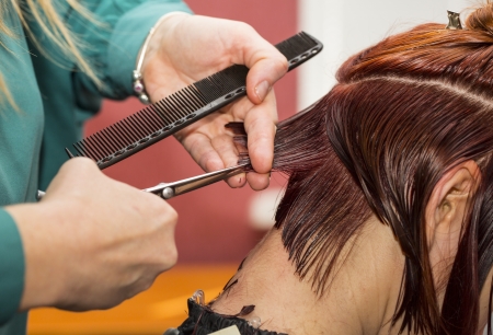 barber makes a hair salonの写真素材