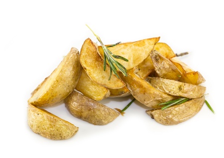 baked potatoes on the table in a restaurantの写真素材