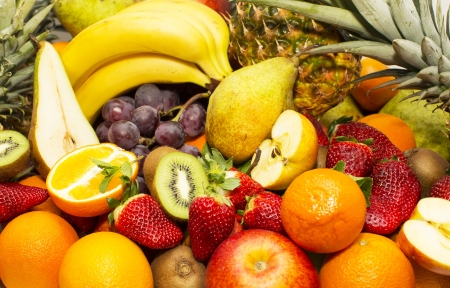 background of fresh fruitsの写真素材