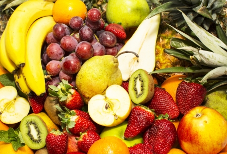 background of fresh fruitsの写真素材