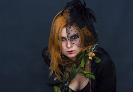 Portrait of a witch on a black 