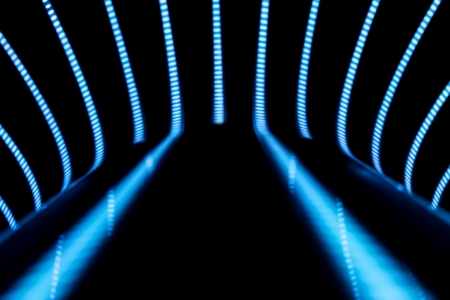 Neon abstract background of lines and bokeh