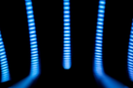 Neon abstract background of lines and bokehの写真素材