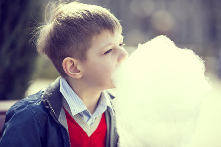 kids eating cotton candy
