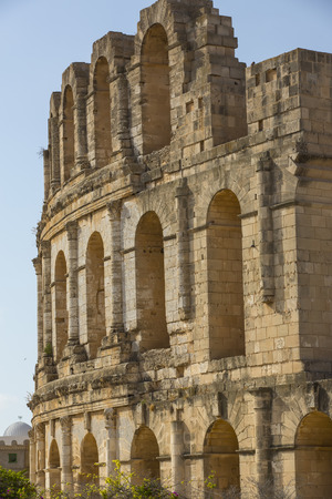 El Jem Coliseum ruins in Tunisiaの写真素材