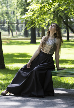 portrait of a girl in the parkの写真素材