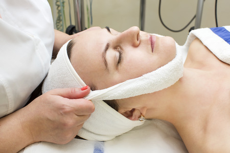 massage and facial peels at the salon cosmeticsの写真素材