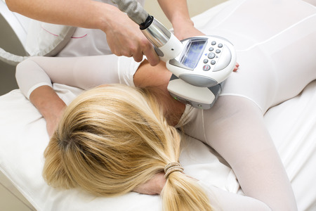 woman is in the process at the clinic lipomassageの写真素材