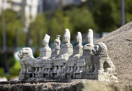 ISTANBUL, TURKEY - 9 OCTOBER, 2015: Miniaturk in Istanbul, Turkey. Miniature copies of the Ancient World Architectureのeditorial素材