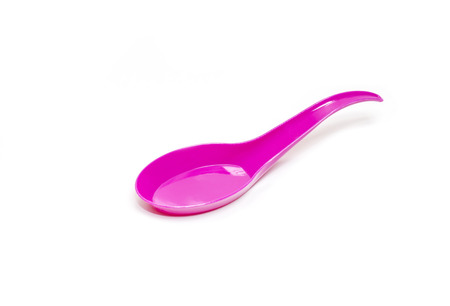 plastic spoon with colored plastic for canapes and molecular cuisineの写真素材