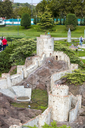 ISTANBUL, TURKEY - 9 OCTOBER, 2015: Miniaturk in Istanbul, Turkey. Miniature copies of the Ancient World Architectureのeditorial素材