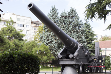 The old naval cannon near the Maritime Museum in Istanbulのeditorial素材