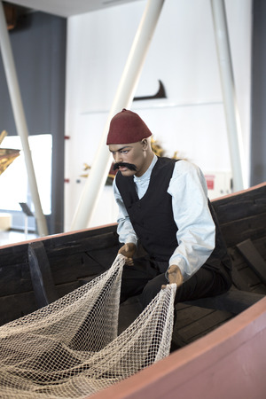 ISTANBUL, TURKEY - 3 APRIL, 2016: Maritime Museum in Istanbul stabbing ancient boats Turkish sultansのeditorial素材