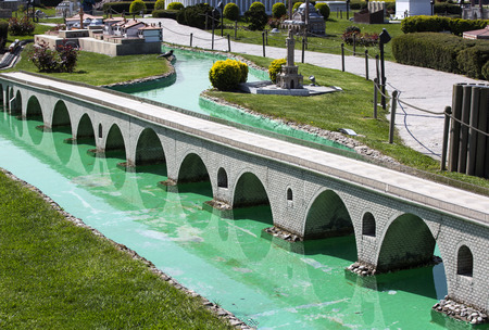 ISTANBUL, TURKEY - 4 APRIL, 2016: Miniaturk in Istanbul, Turkey. Miniature copies of the Ancient World Architectureのeditorial素材