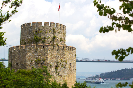 Ancient Rumeli Fortress in Istanbul, on the shores of the Bosphorus Straitのeditorial素材